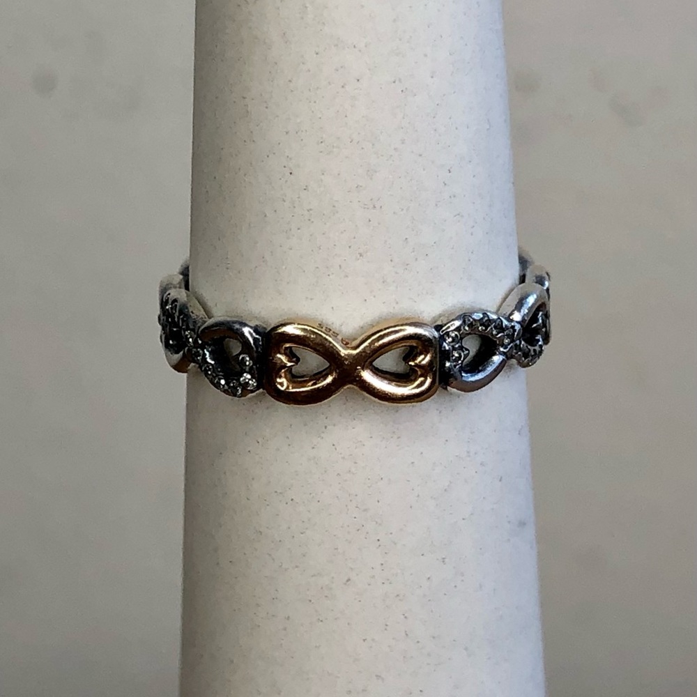 S⭕️LD‼️Pandora Infinite Love Ring Two Tone Size 7/54 - Picture 4 of 10